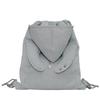 Girls Canvas Backpack With Drawstring Hood And Angel Wing Pattern For Daily Use And Travel