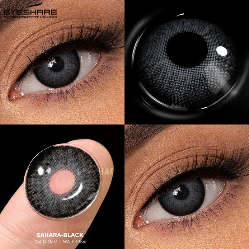 Eyeshare 2 Stück Neue Farbige Kontaktlinsen für Augen Mode Blaue Linsen Natur Weiche Linsen Schönheit Pupillen Make-up
