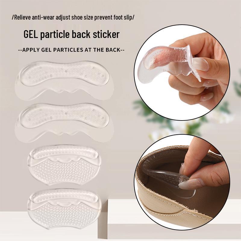 GEL Heel Stickers: Soft, Anti-Wear, Anti-Slip, Invisible Cushion with Massage and Shock Absorption for High Heels.