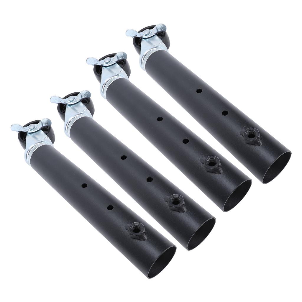 4PCS Furniture Legs with Caster Wheels Heavy Duty Carbon Steel Table Leg Extender Riser for Cabinet Sofa Bed Couch Coffee Table