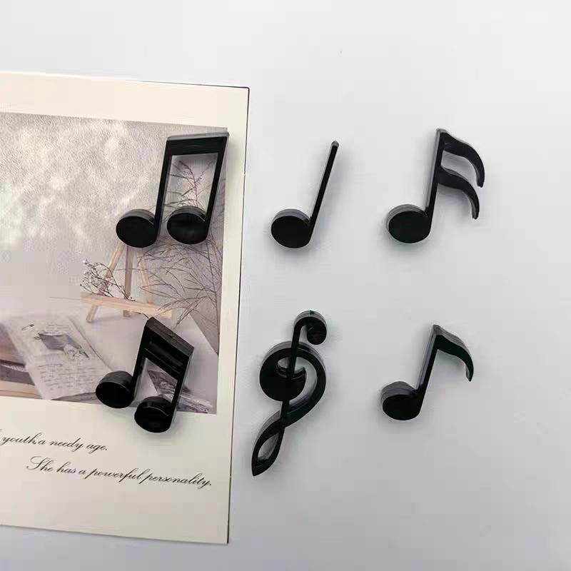 6pcs Personalized and Fun Black White Music Note Refrigerator Magnets Cute Creative Fridge Po Message Magnet Decorative
