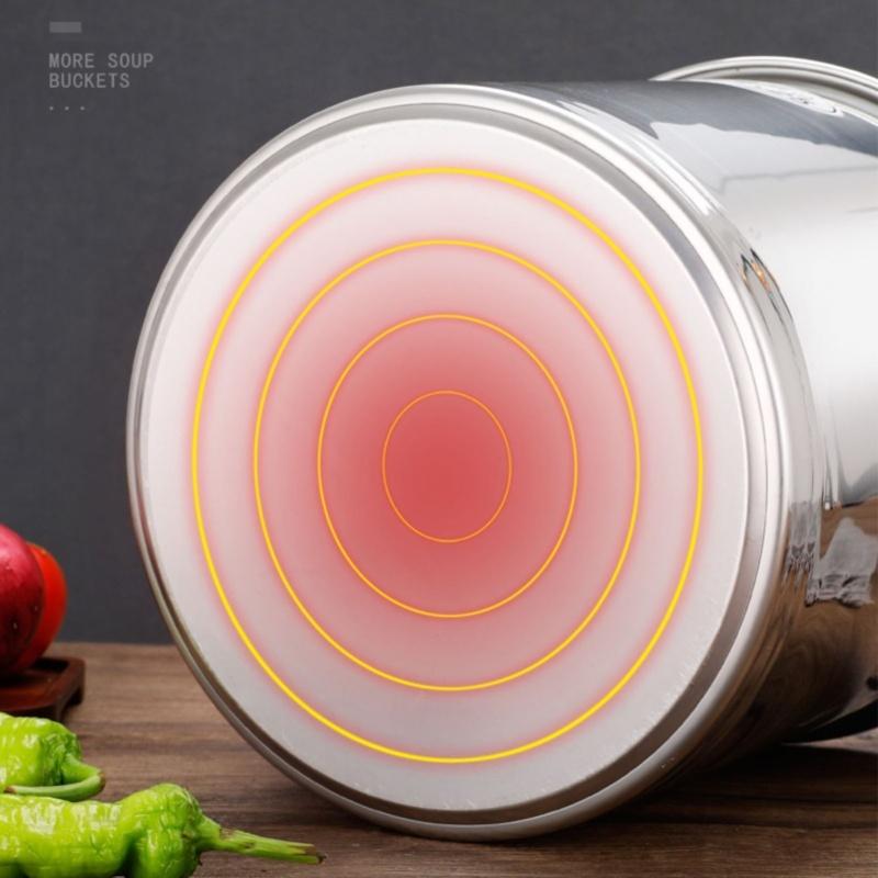 Edelstahl-Suppeneimer Vielseitiger Suppentopf mit großem Fassungsvermögen Vorratstopf mit Deckel für Zuhause Restaurant