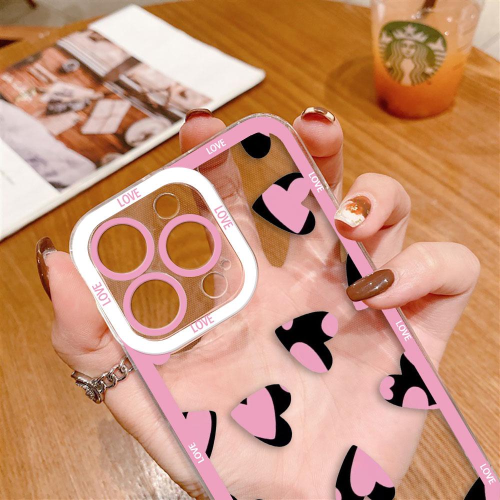 Lovely Love Heart Clear Phone Case For Samsung A03S A03 A04 A05 A05S A06 A7 A11 A10S A12 A13 A14 A15 A16 NOTE 10 20 ULTRA Case