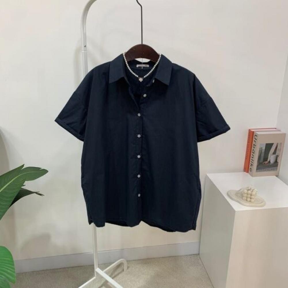 C S In The Room unbalanCed Short Sleeve Collar Shirt 4Color