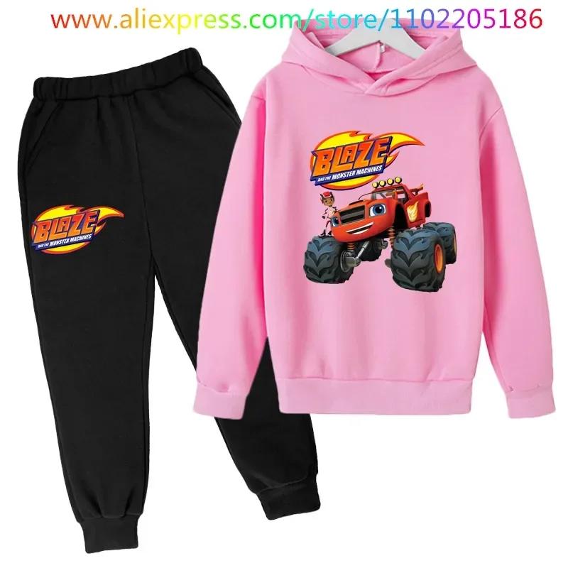 Topo De Bolo Blaze And The Monster Machines 4 bluza z kapturem ubrania dla dzieci ubrania dla dziewczynek dziecięcy jesienny garnitur chłopięca bluza i spodnie