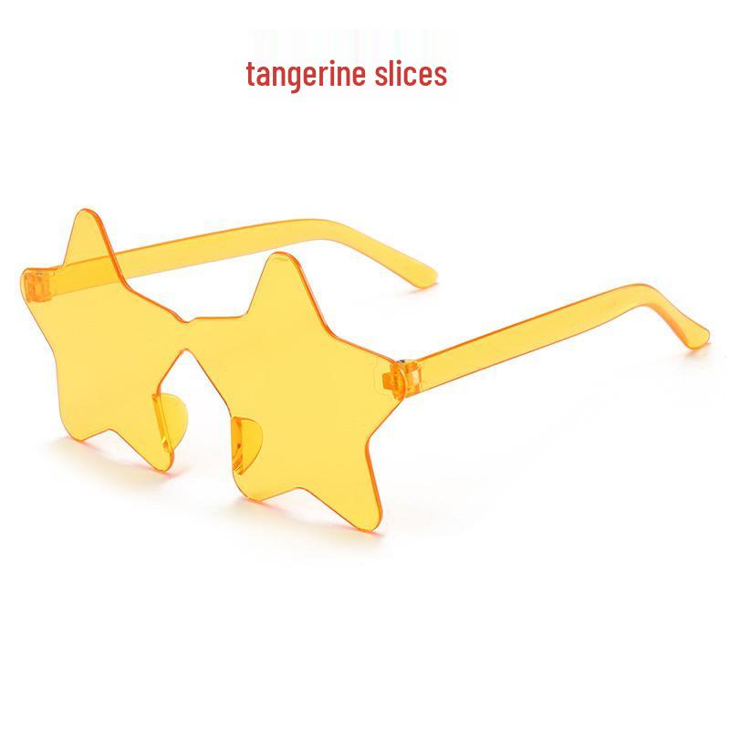 Colorful Rimless Star Party Sunglasses: Fun One-Piece Design