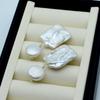 Women's Earrings White Large Square Pearl Design Earrings Baroque Pendant Double Beads Vintage Pearl Earrings