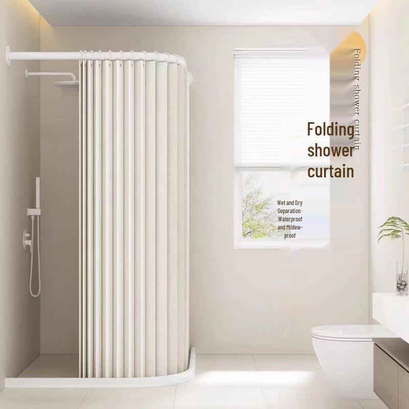 Retractable Arc Shower Curtain Kit