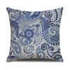 Chinesischer Retro-Stil blau-weiß Keramik bedruckter Stoff Leinen Baumwolle Überwurfkissen umwickte Sofa Heimdekoration Kissen