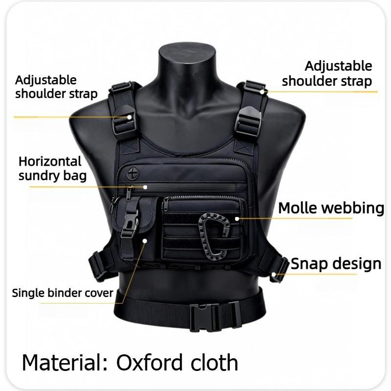 Outdoor Vest Multi-Functional Waterproof Wear-resistant Backpack Men's Chest Bag for Hunting Fishing Camping