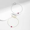 Romantic Rose Red Zircon Heart Bracelet 925 Sterling Silver Link Chain Bracelet for Women Fine Jewelry Accessories