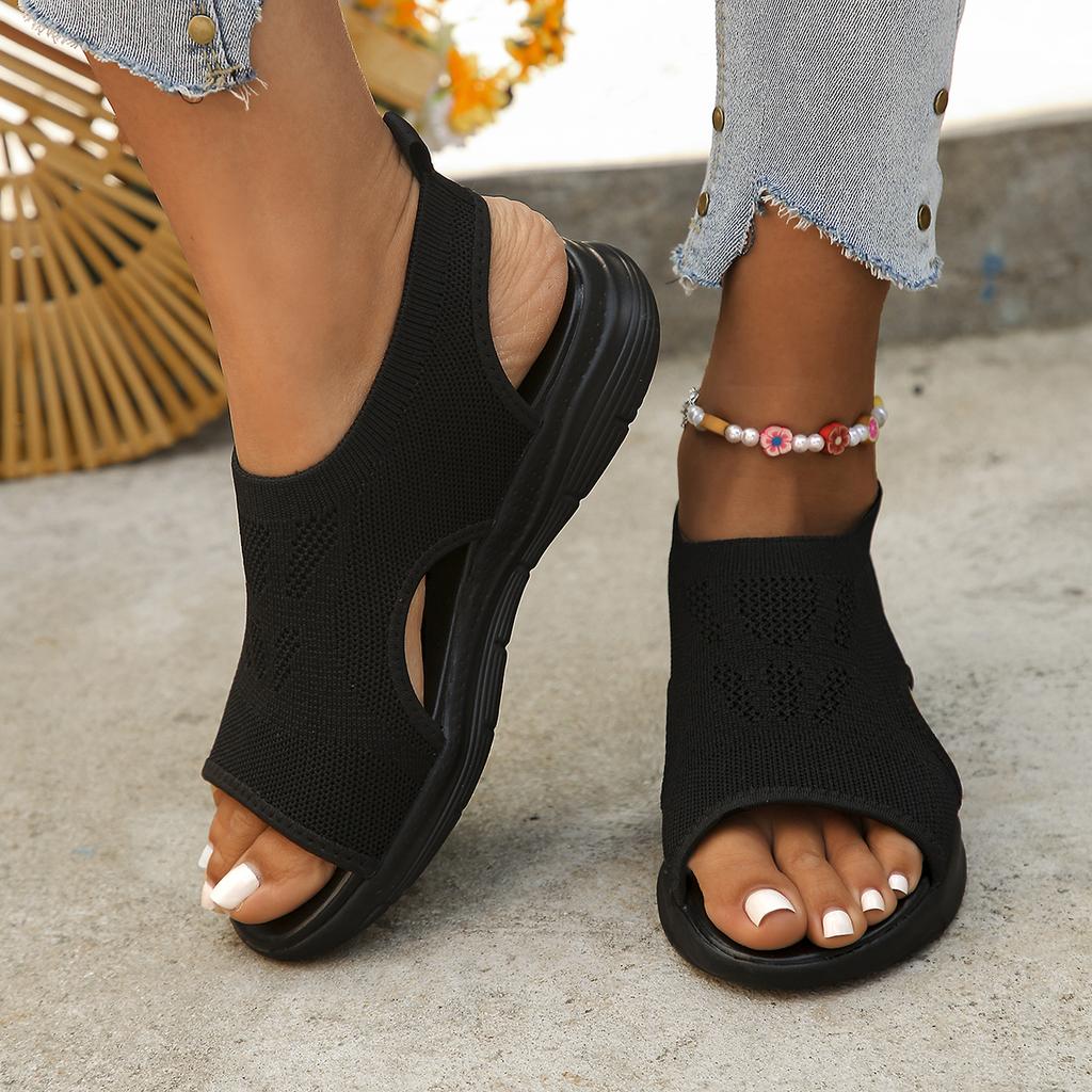 Women Summer Shoes New Mesh Fish Platform Sandals Women's Open Toe Wedge Sandals Ladies Light Casual Shoes Zapatos Mujer