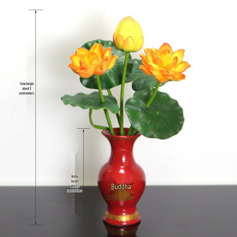 Petites Fleurs Artificielles Décoration Lotus Lys pour Maison & Offrandes à Bouddha