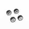 1 Set Diy Accessories 1/64 Model Wheels With Slicks Rubber Tires For Toy Model Petal Wheel Diecast Cars Refiting Parts