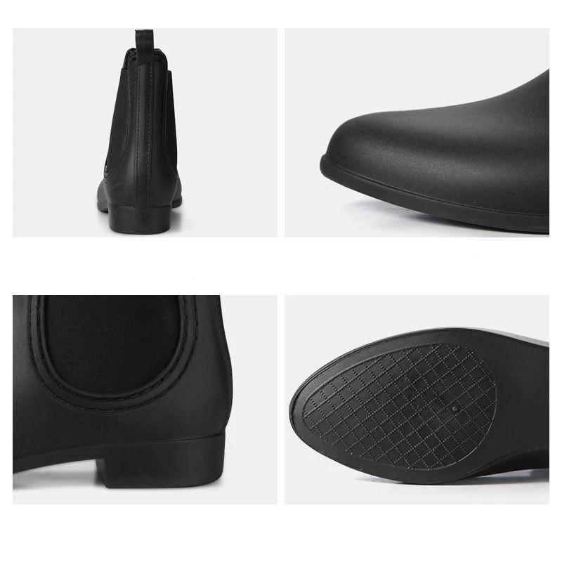 Women's Chelsea Rain Shoes Fashion Waterproof Garden Shoes Comfortable Anti-slip Rubber Sole Rain Boots For Ladies