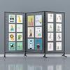 Mobile Art Display Stand: Vertical Folding Grid for Art Exhibitions and Kindergarten Art Shows