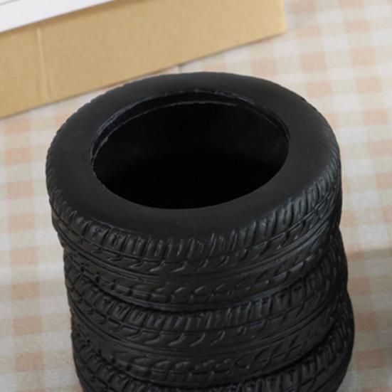 Portabolígrafos de Neumático Creativo Forma de Neumático Gran Capacidad Organizador de Escritorio para Bolígrafos Tijeras Clips de Papel Base Estable Antideslizante Decoración de Oficina