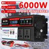 4USB 6000W Solcellebilinvertere LCD-skjerm DC12/24V Til AC 110V/220V Modifisert Sinusbølge Spenningstransformator Biladapter