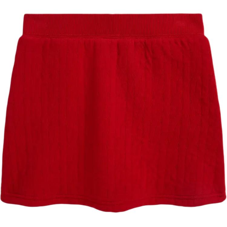 Polo Ralph Lauren Pocket Design Knitted Short Solid Color Animal Totem Embroidery Pattern Midi Skirt Spring Summer Kids Kids Skirts CWPOSKTG6H20144