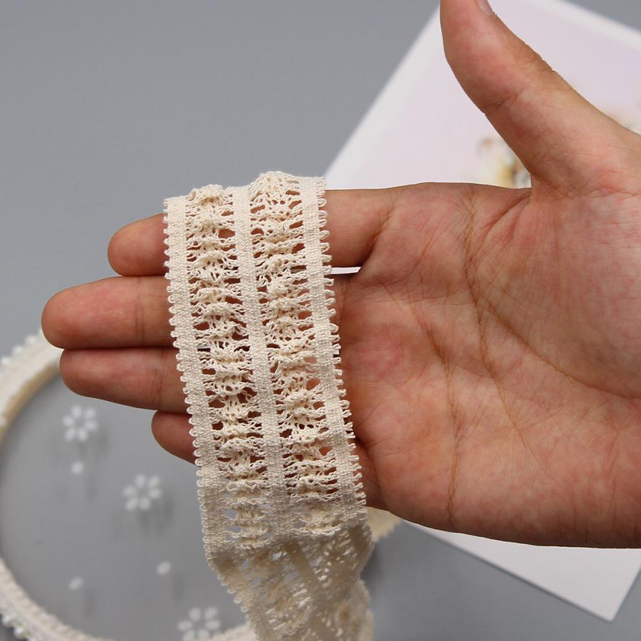 Off-White Elastic Cotton Lace Handmade Fabric Trim for Socks, Skirts, and Curtains - Zuleidezhu.