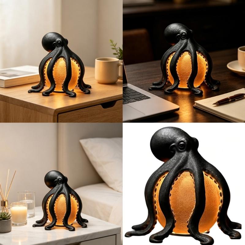 Dekorative Meerestier-Lampe mit sanftem Licht für Regal, Eingangstisch, Schreibtisch, Akzent für Zuhause und tägliche Beleuchtung kleiner Bereiche