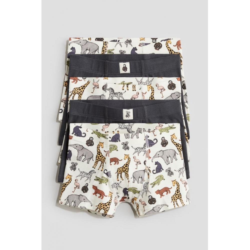 

Комплект из 5 трусов-боксеров HM, белый, животное