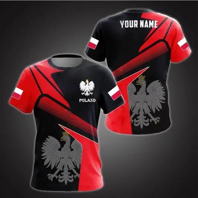 3D Printed Polish Flag Camo Warrior Men Oversized T-shirt Quick Dry Breathable Sports Short Sleeve Crew Neck Tee