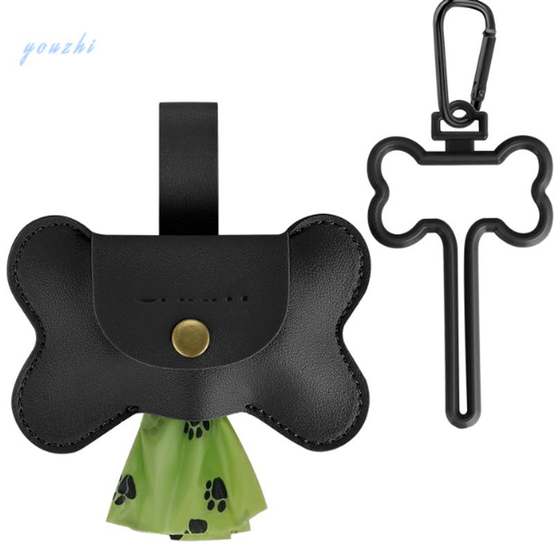 Spot PU Leather Bone-Shaped Pet Waste Bag Dispenser for Cats and Dogs