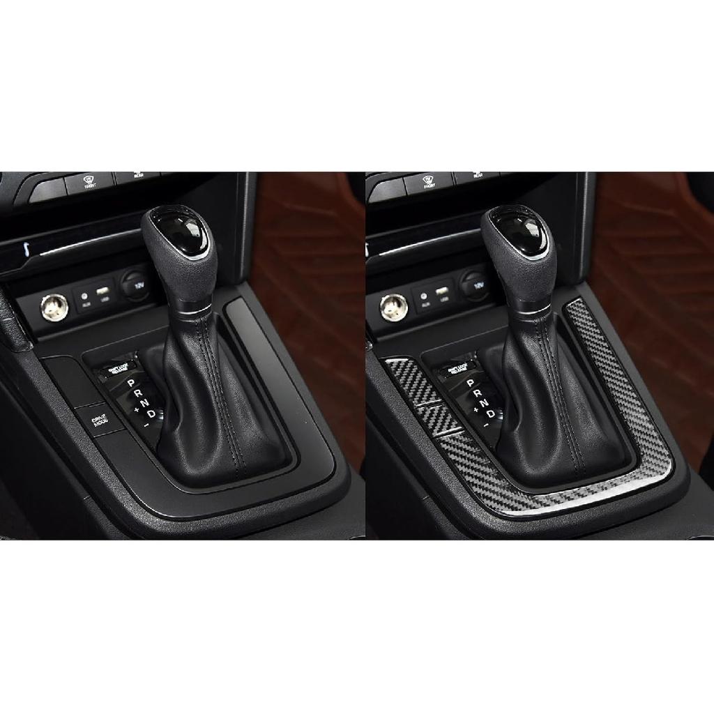NVCNX Real Carbon Fiber Accessories for Hyundai Elantra 2017 2018 Car Thick Overlay Center Console Gear Shift Panel Button Cover Interior Trim Soft