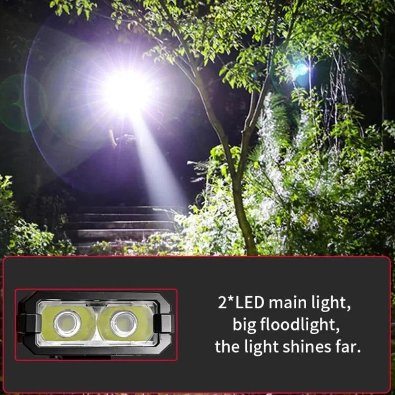 Multi-function EDC LED Flashlight Ultra Thin Mini Pocket Torch with Real Time Power Display Handy Light for Inspection