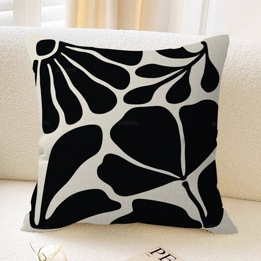 Modern Beige And Black Flower Cushion Cover Car Throw Pillow Case For Sofa Car Christmas Gift xcm xcm