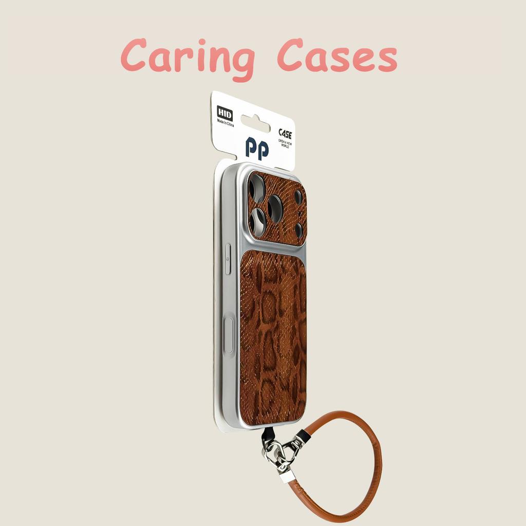 For iPhone 17 Pro Max Case Snakeskin Texture Precision-Cut Large-Window Anti-Drop Lanyard Design Unique Case with iPhone 16 15