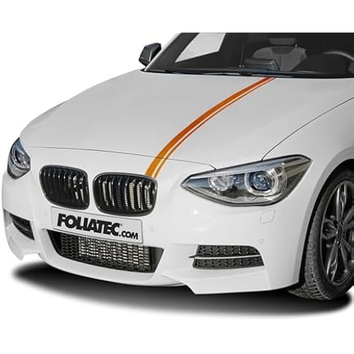 Autocollant pour voiture - FOLIATEC - Lines - Orange chromé mat - 5,8 x 360 cm - Résistant aux intempéries