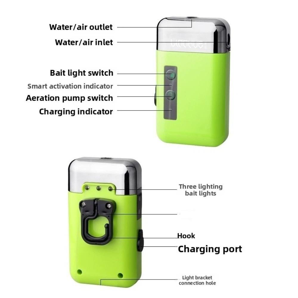 With Air Stone Mini Oxygen Pump 3-in-1 USB Charging Pump Portable Air Pump For Pond Aeration