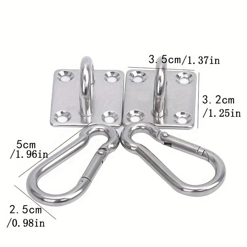 2 Set Stainless Square Heavy Duty Ceiling Wall Mounted Hook For Yoga Swings Hammocks Hardware