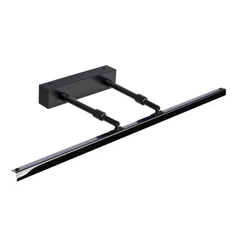 Waterproof LED Vanity Light with Retractable Bracket and Mist-Proof Acrylic Shade for Bathroom Mirrors.