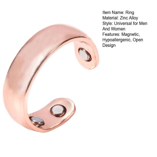 Magnetic Acupressure Ring Zinc Alloy Ring Hypoallergenic Open Design Ring Promotes Sleep Quality Stress Reduction for Men Women