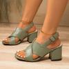 *Sandali Casual Comodi Estivi a Punta Tonda con Tacco Quadrato sexy/eleganti Sandali Eleganti con Tacco Alto per Donna