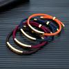 Punk SOS Custom logo Engrave Text Rope Bracelet customize Stainless Steel Bracelets For Women Men ID Bracelet