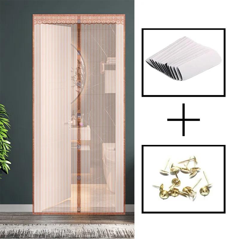 Polyester Screen Door Self-sealing and Door Screen Magnetic Self Adhesive Seal To Keep Bugs Out Retractable Screen Door