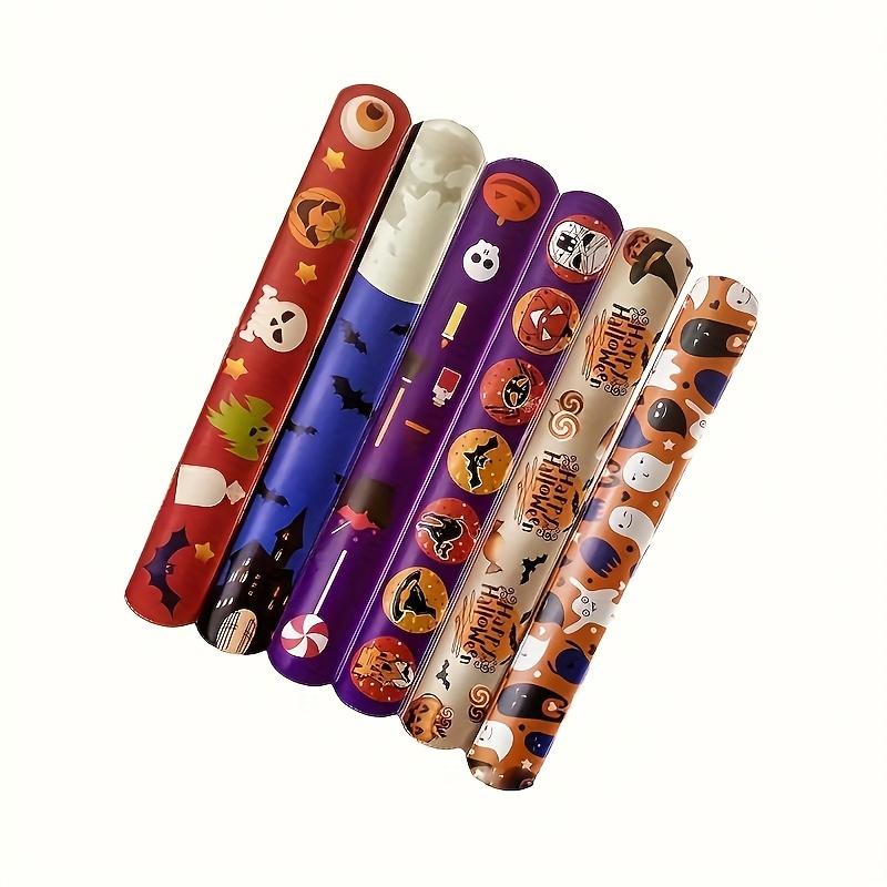 12/24Pcs Halloween Theme Slap Bracelets Perfect for Halloween Ghost Festival Trick Party Gifts Decoration Kindergarten Gift Bag