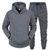 Herren Herbst Dünnes Fleece Kapuzen-Sweatshirts + Hosen Lässiger Sportanzug Herrenbekleidung Freizeitsets