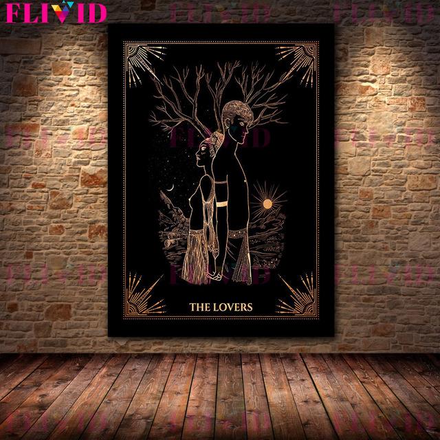 Death, Devil, Judgment, Lover Tarot Art Poster Witchcraft and Magic Decorative Wall Art Oil Painting