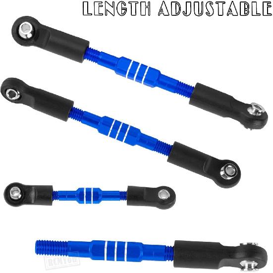 RC Turnbuckles Camber Links Upgrades Part for 1/10 Slash/Stampede/Rustler/Bandit 2WD VXL,Aluminum Turnbuckles Camber Links Hops Up,Navy Blue