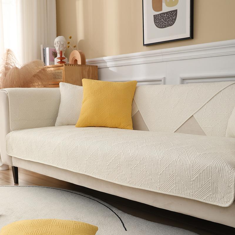 Prosta poduszka na sofę, Czterosezonowa czysta bawełna, Antypoślizgowa, Uniwersalna poduszka na siedzisko, Zimowy skórzany pokrowiec na sofę, Oświetlona tkanina okryciowa