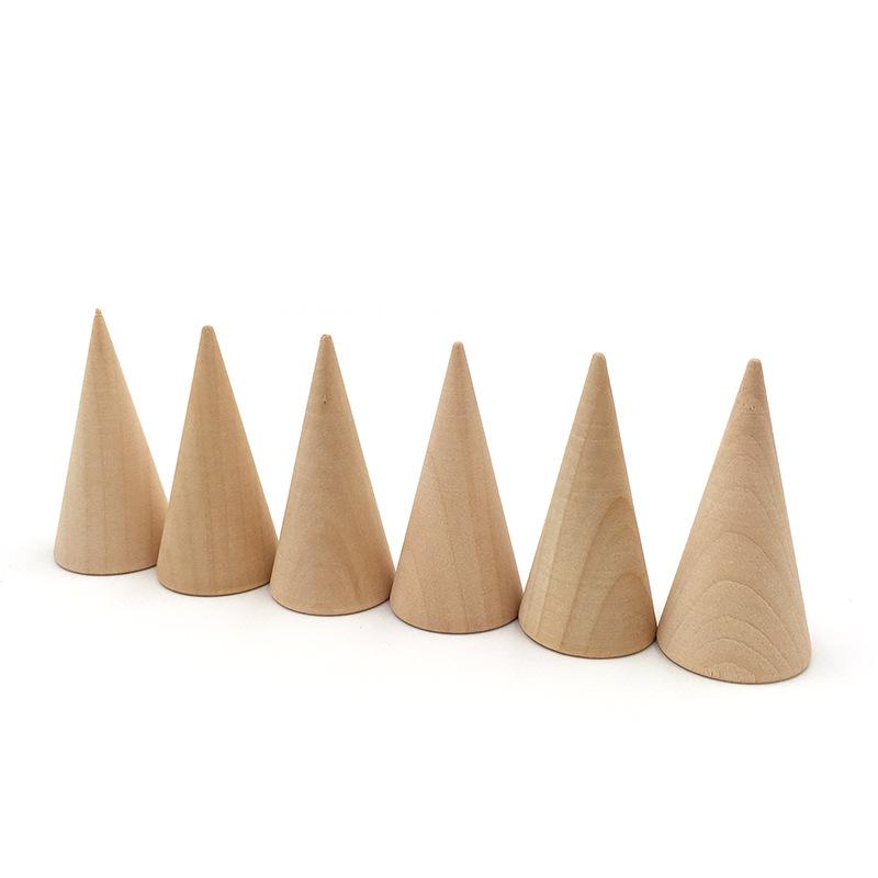 Compact Wooden Finger Ring Display Stand Sturdy Multi-slot Jewelry Holder for Vendor Events Home Vanity Jewelry Organization