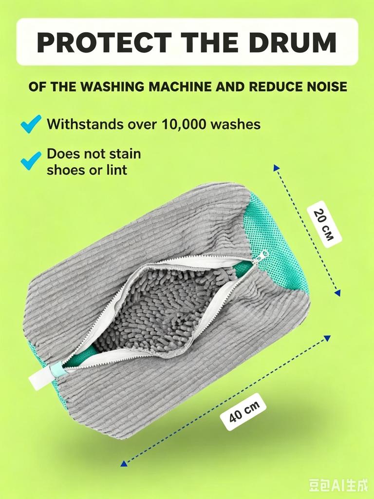 Microfiber Shoe Washing Laundry Bag, Reusable Sneaker Cleaning Protector Bag for Washing Machine