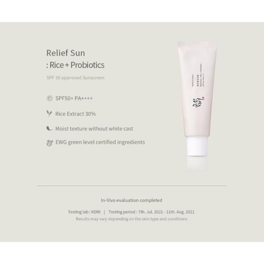 Beauty of Joseon Relief Sun: Rice + Probiotics (SPF50+ PA++++) Double Pack 50mL*2ea