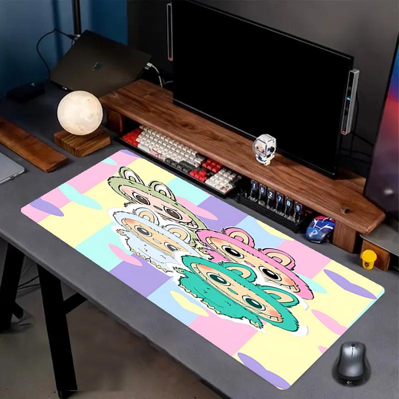 Labubu Print Mouse Pad, Anti‑Slip Desktop keyboard Mat, for PC Laptop Gaming Working Daily Use, Cool Festival Surprise Gift