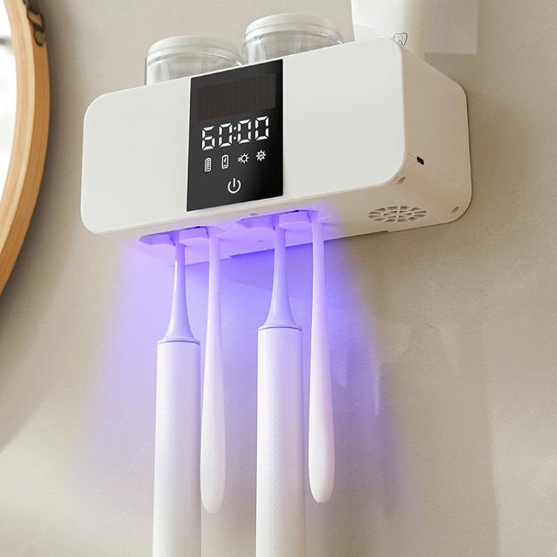 Intelligent Drying Toothbrush Holder Toothbrush Disinfector Wall Mounted Toothbrush Sterilizer Mouthwash Cup Set